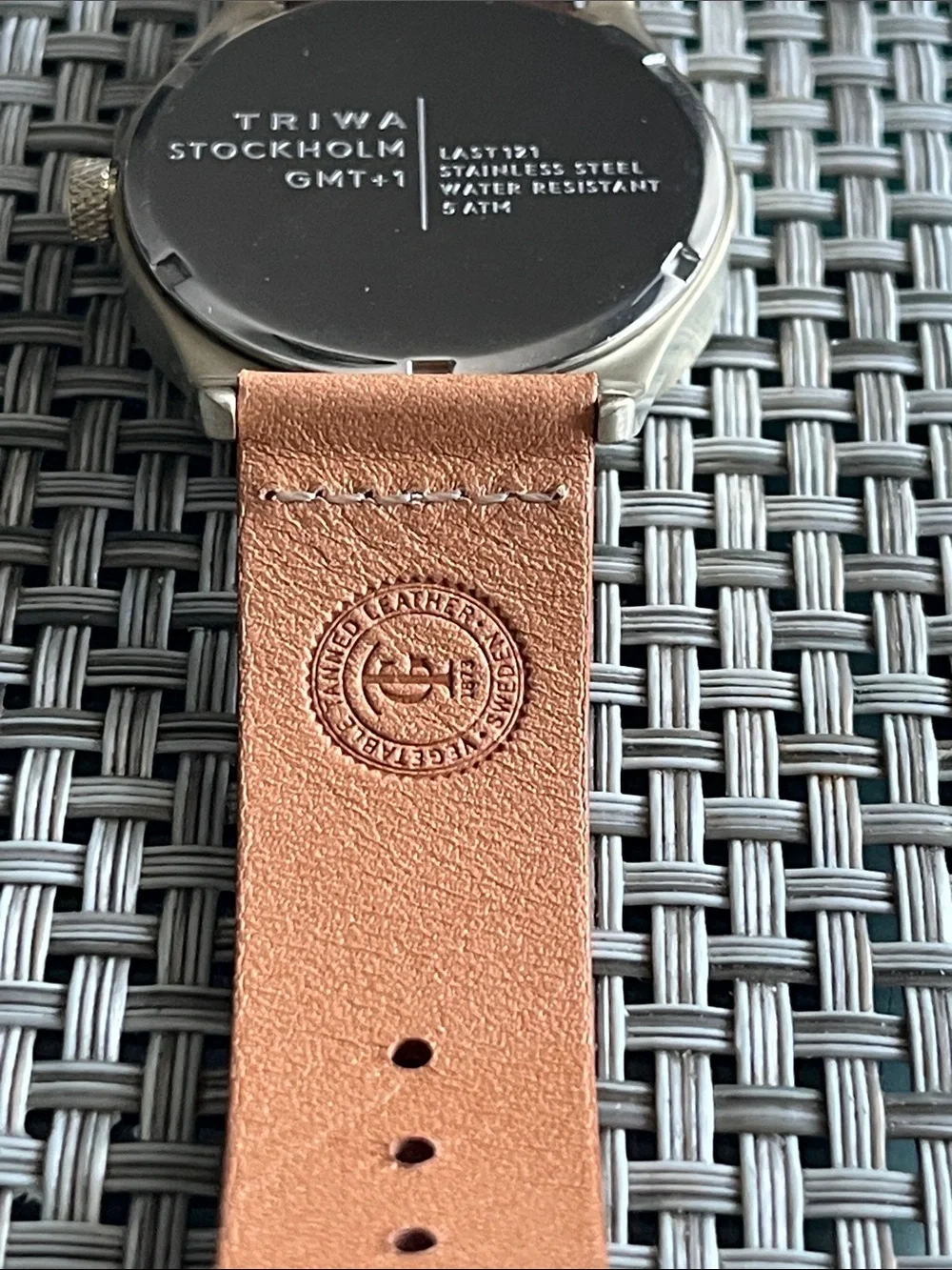 Tan Leather Strap Watch with Cream Dial